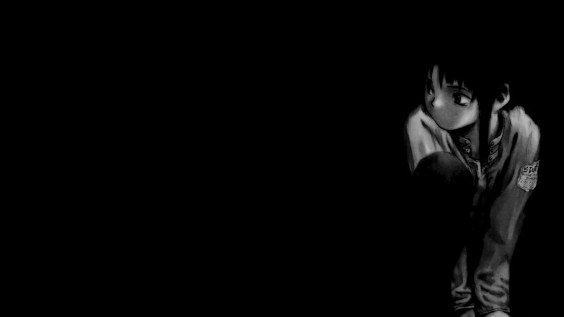 Anime Character in Dark Room — Black, Dramatic, Night, Manga