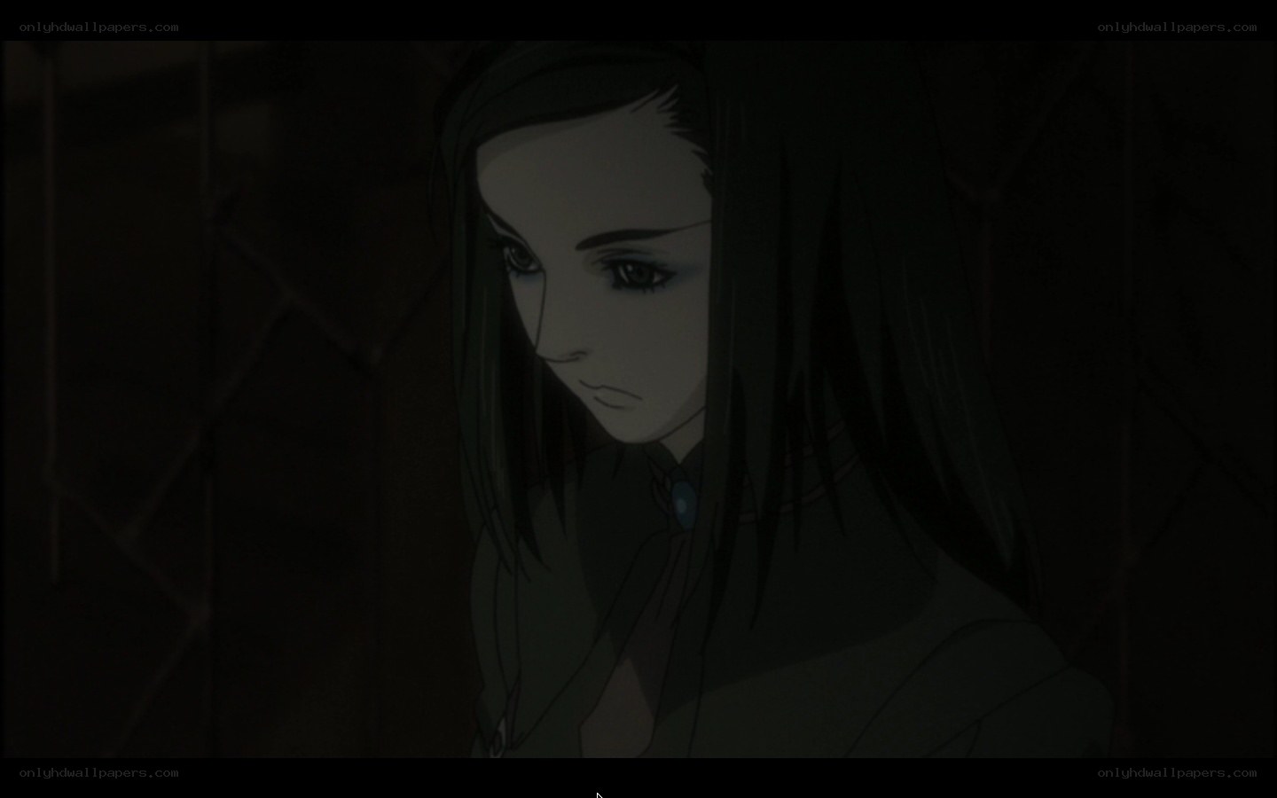 anime character in dark room