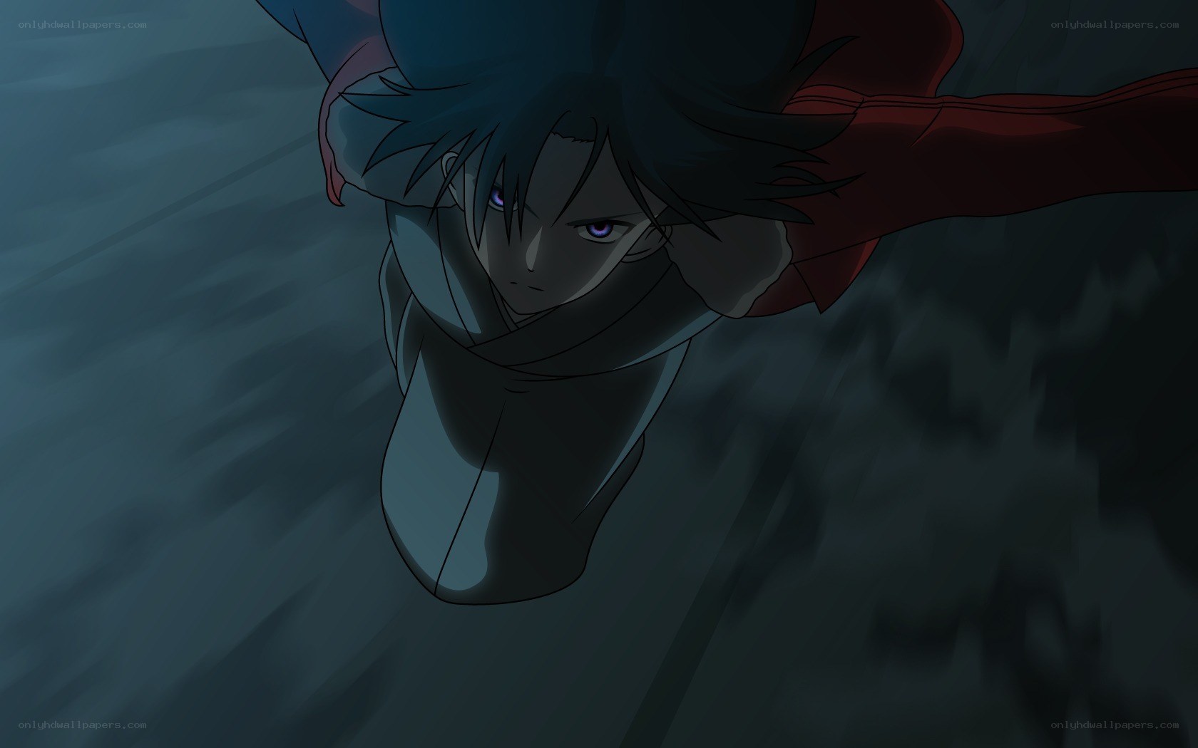 anime character in dark scene