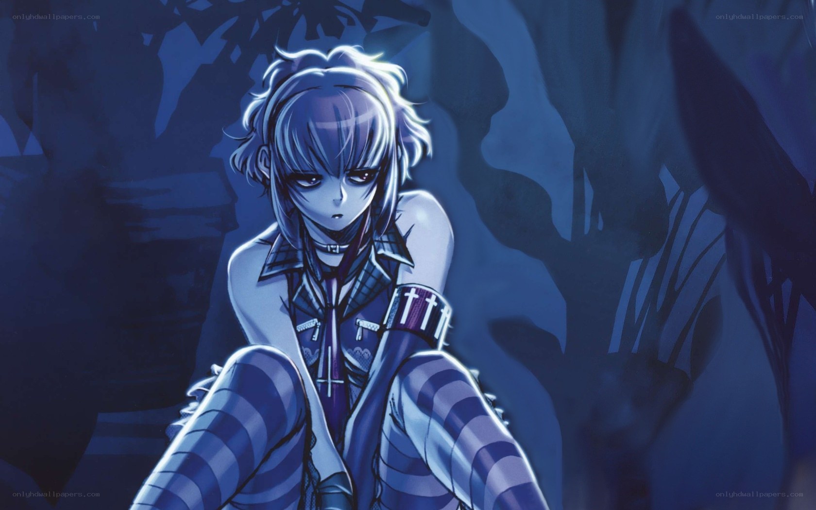 anime character in dark setting
