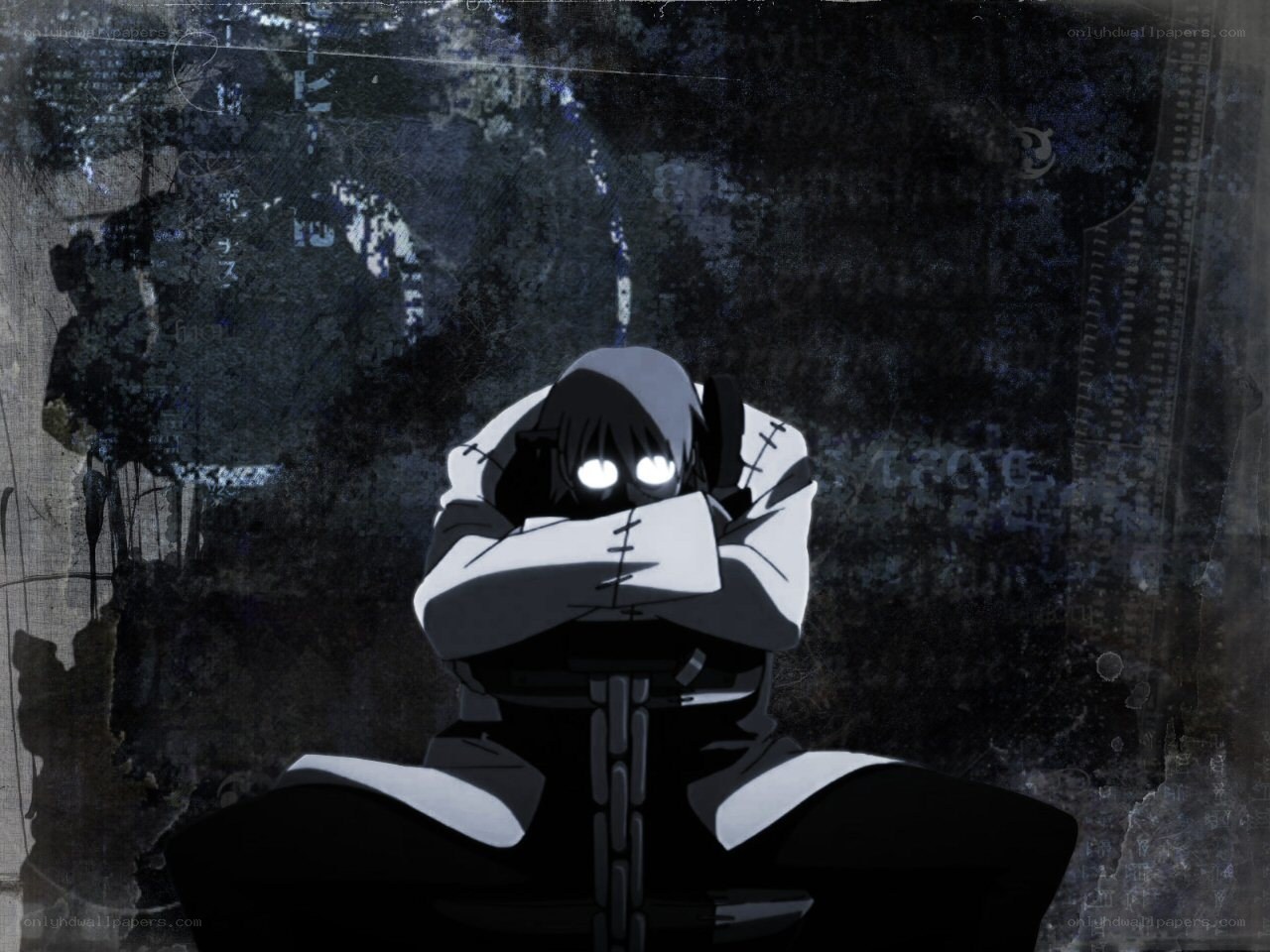 Anime character in dark setting