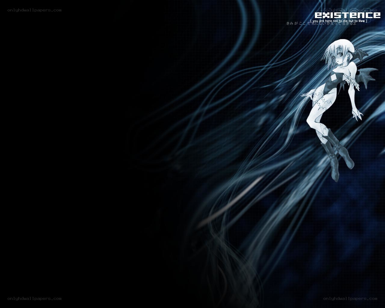 Anime character in dark space