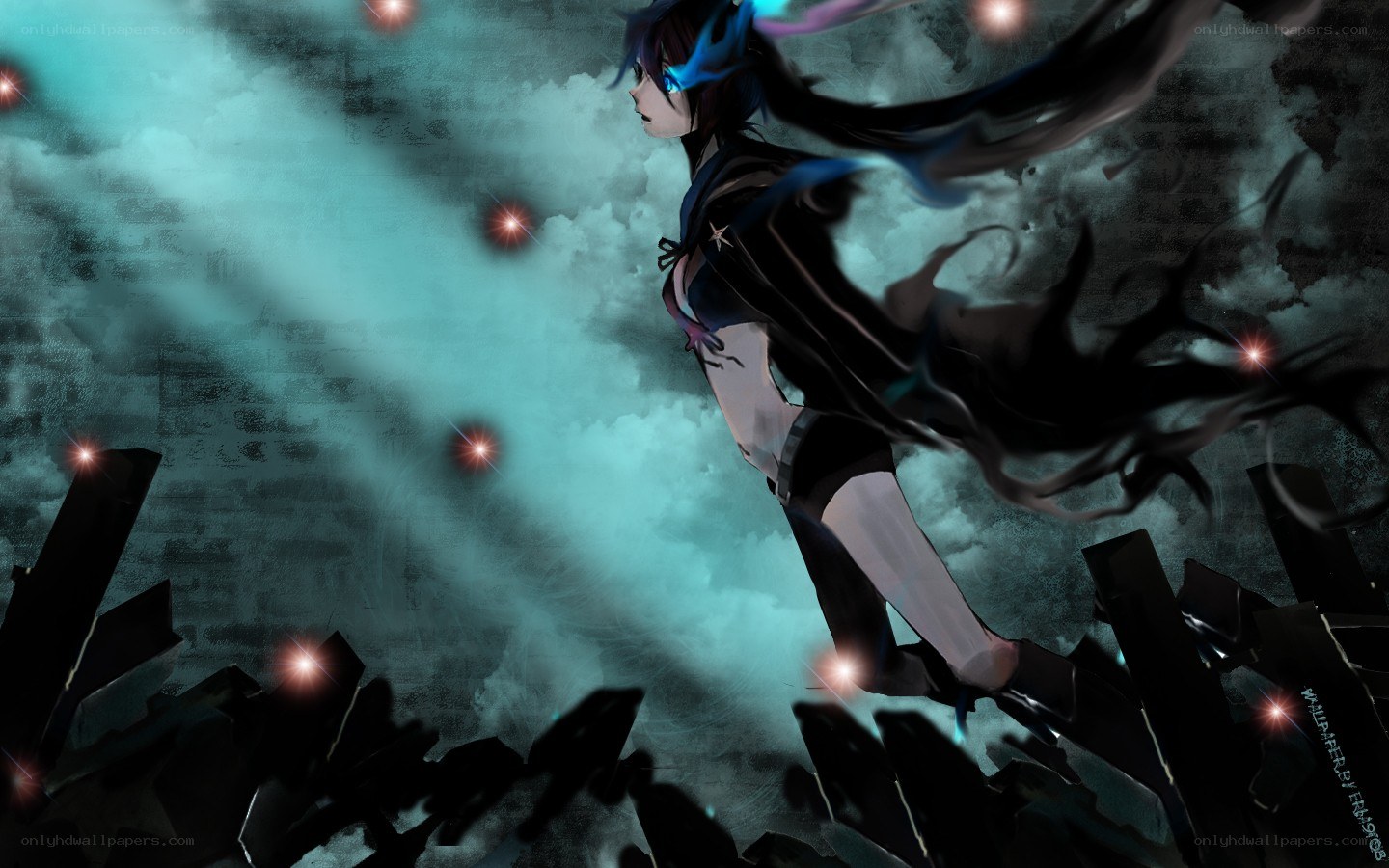 anime character in dark storm