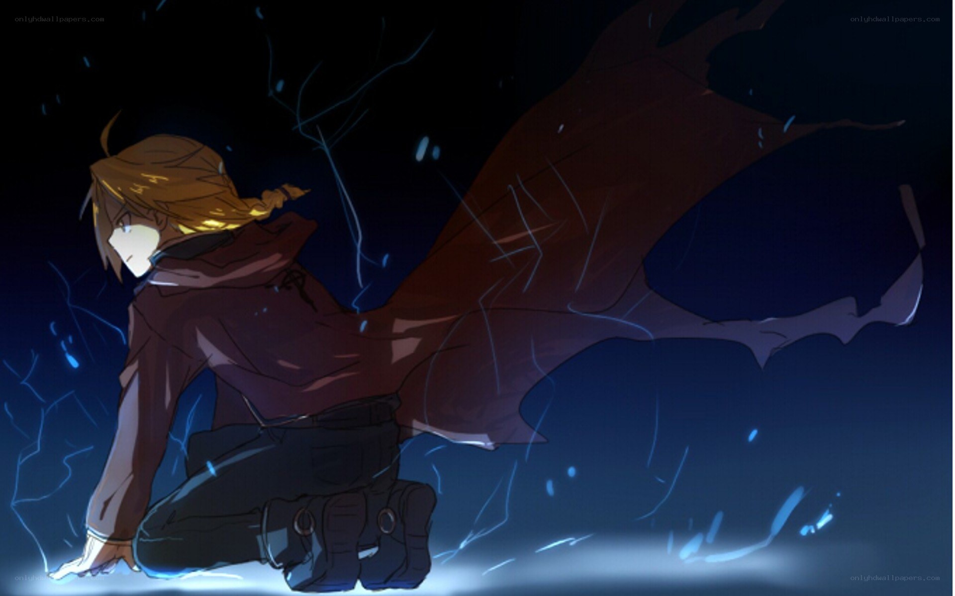 anime character in dark storm