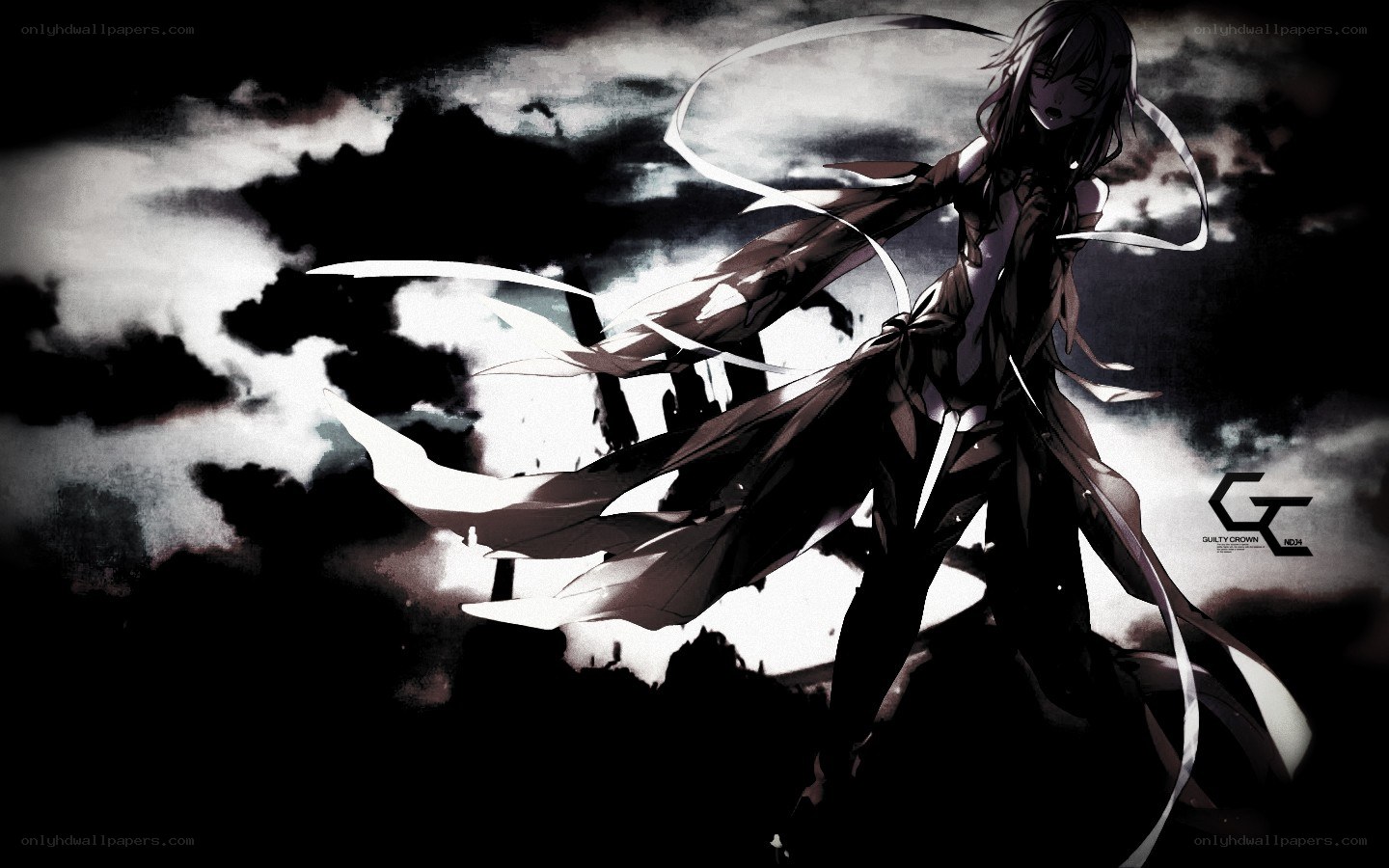 anime character in dark storm
