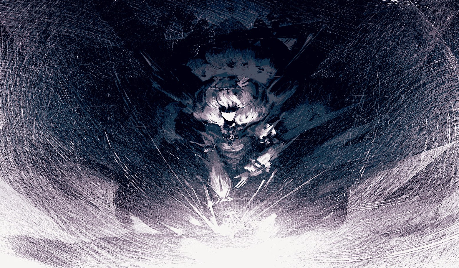anime character in dark storm
