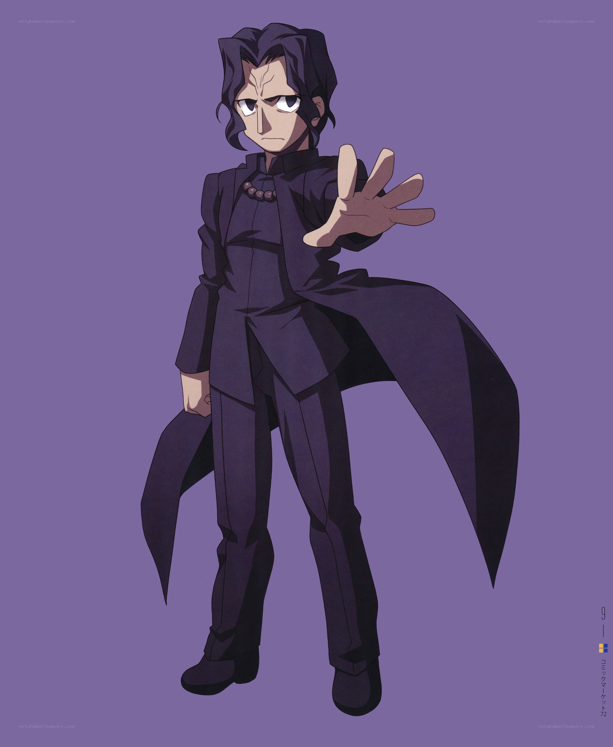 anime character in dark suit