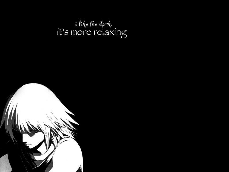 anime character in dark