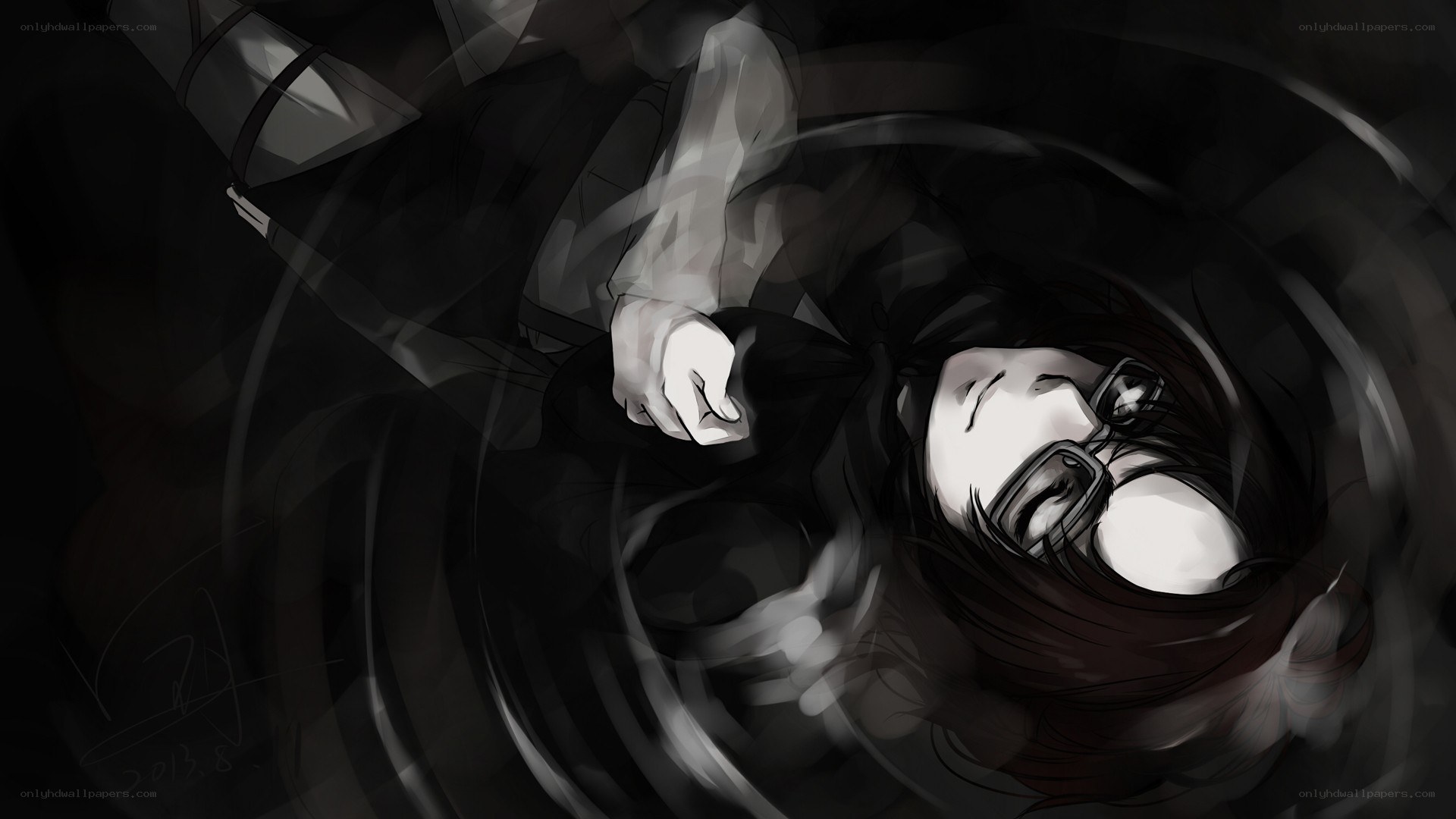 anime character in dark tunnel
