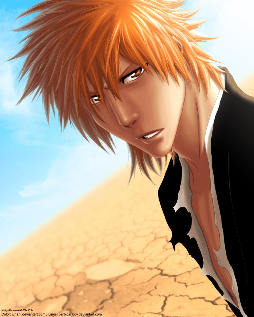Anime character in desert