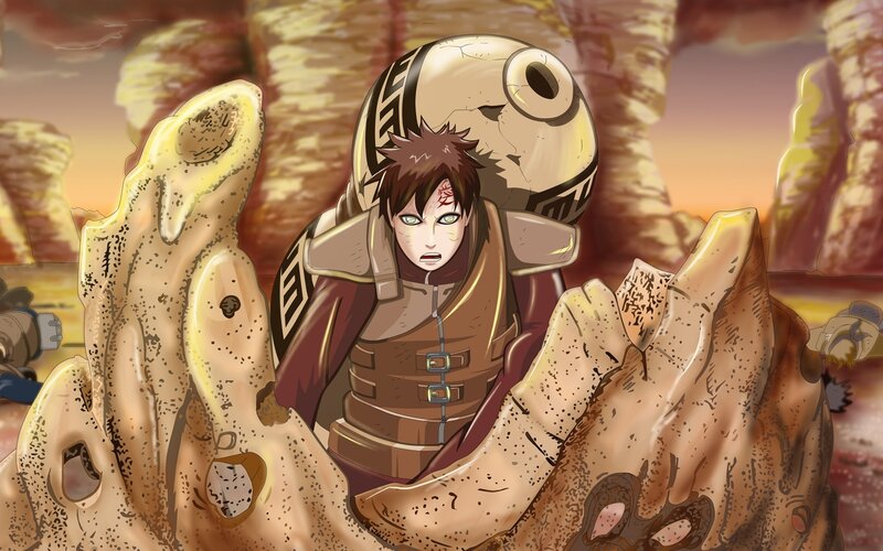 Anime Character in Desert — Brown, Dramatic, Sunset