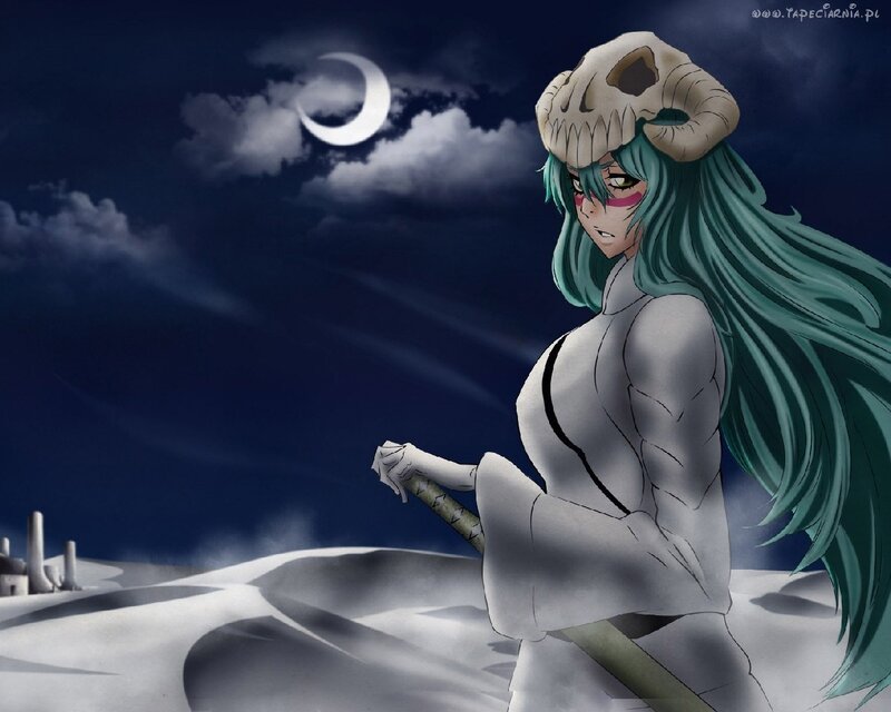 Anime character in desert moonlight