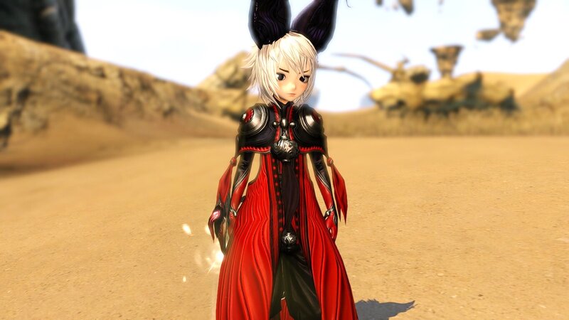 Anime Character in Desert — Red