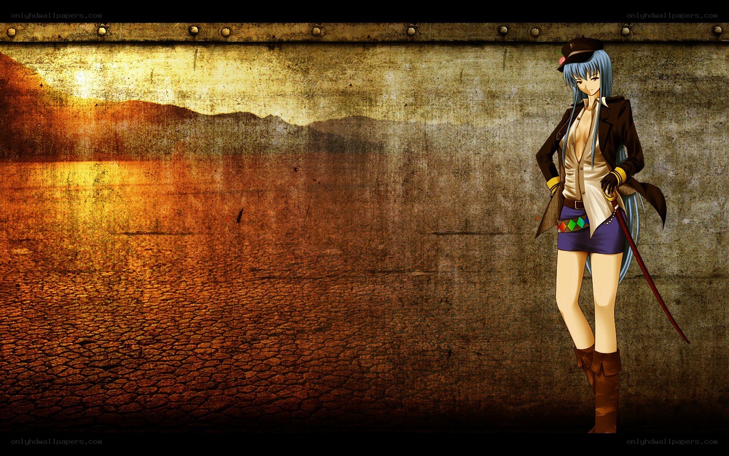 anime character in desert scene