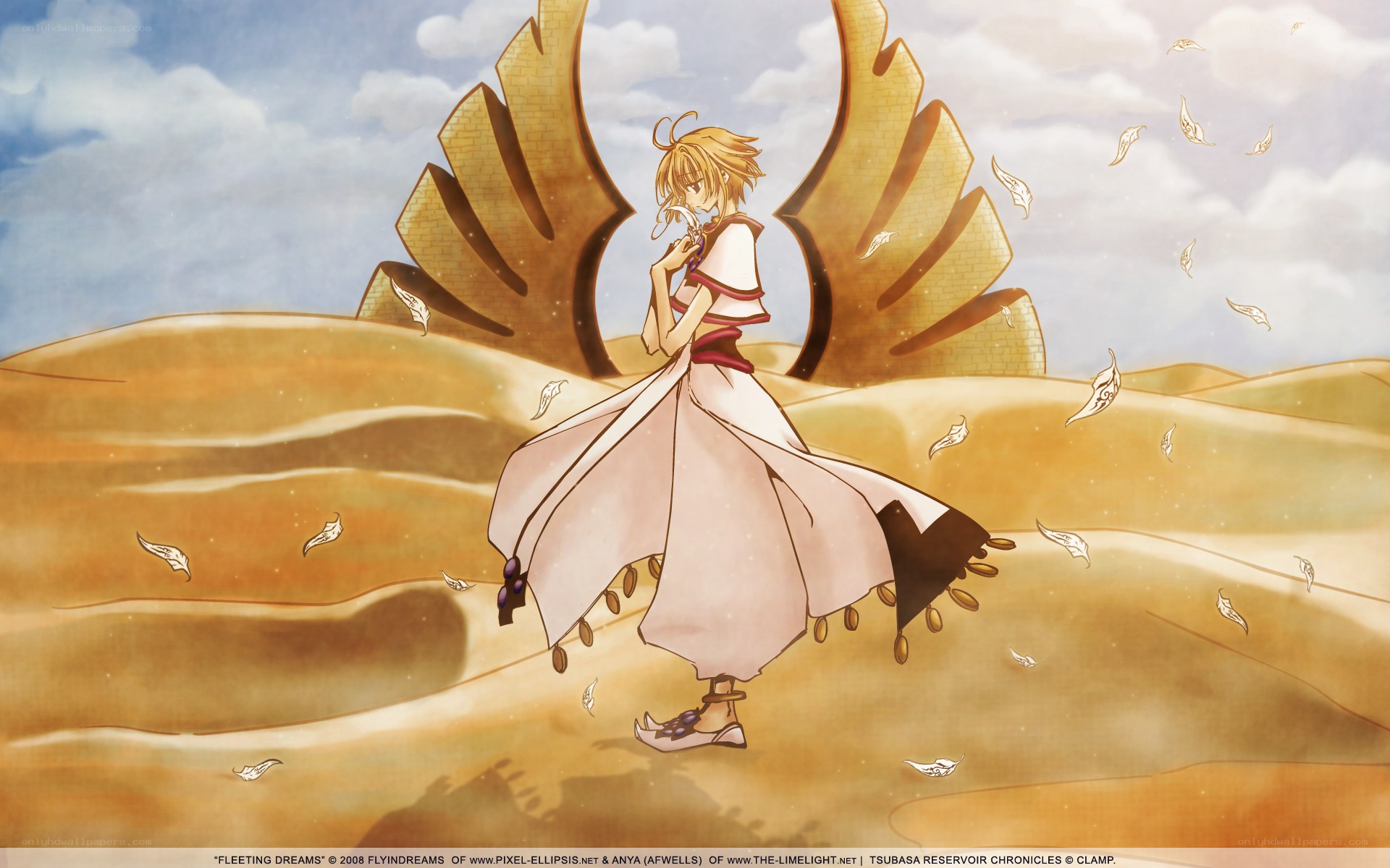 Anime character in desert