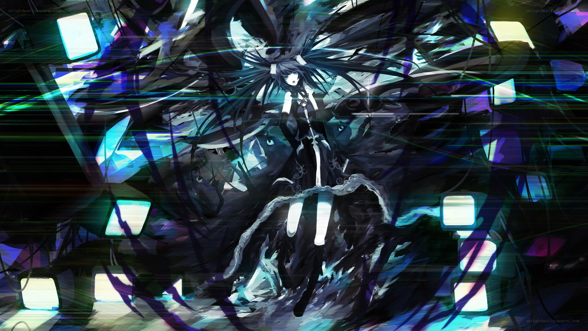 anime character in digital chaos
