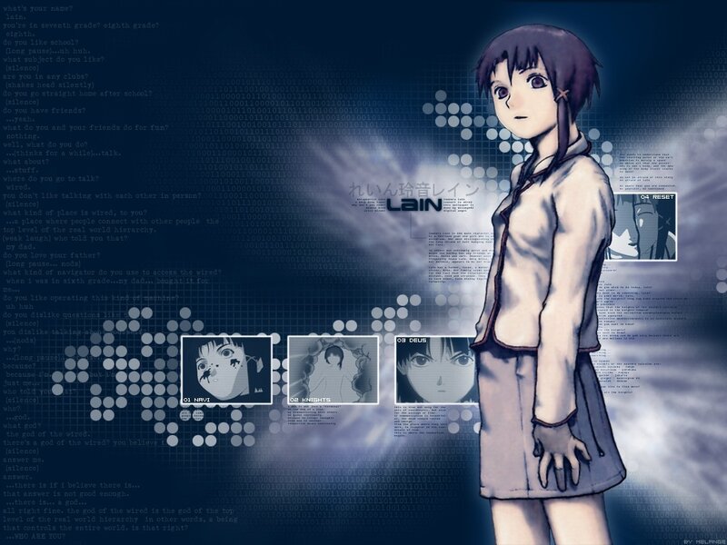 Anime Character in Digital Interface — Blue, Dramatic