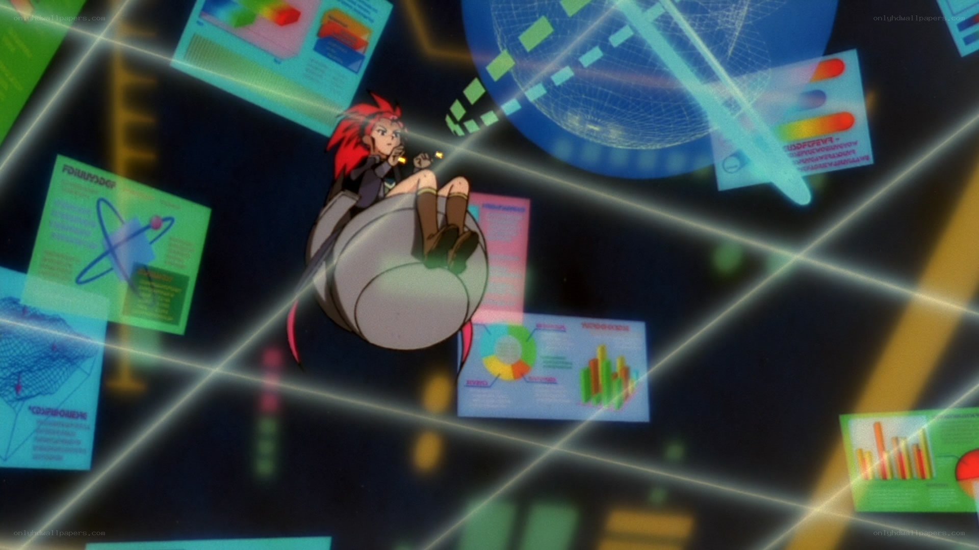 anime character in digital space