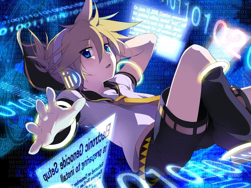 Anime Character in Digital Space — Blue