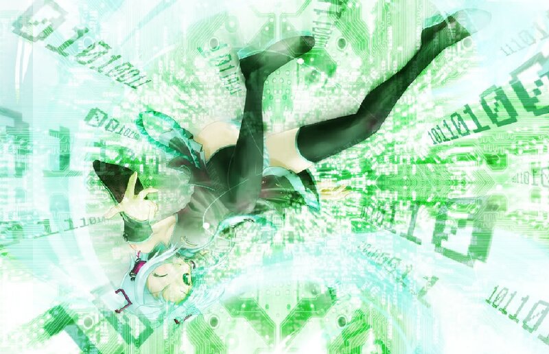 Anime Character in Digital Space — Green