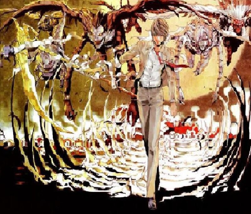 Anime character in distorted scene