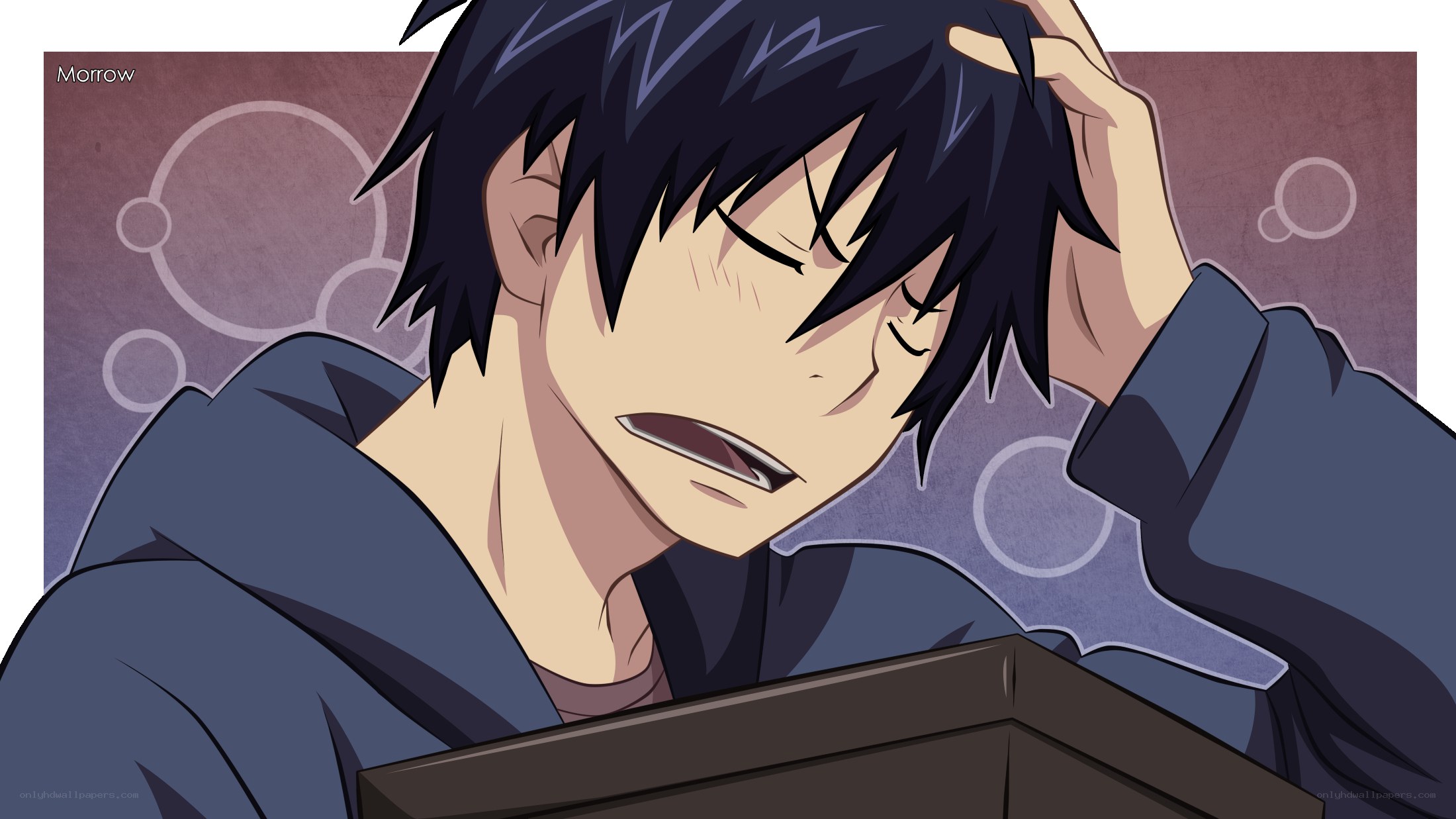 anime character in distress