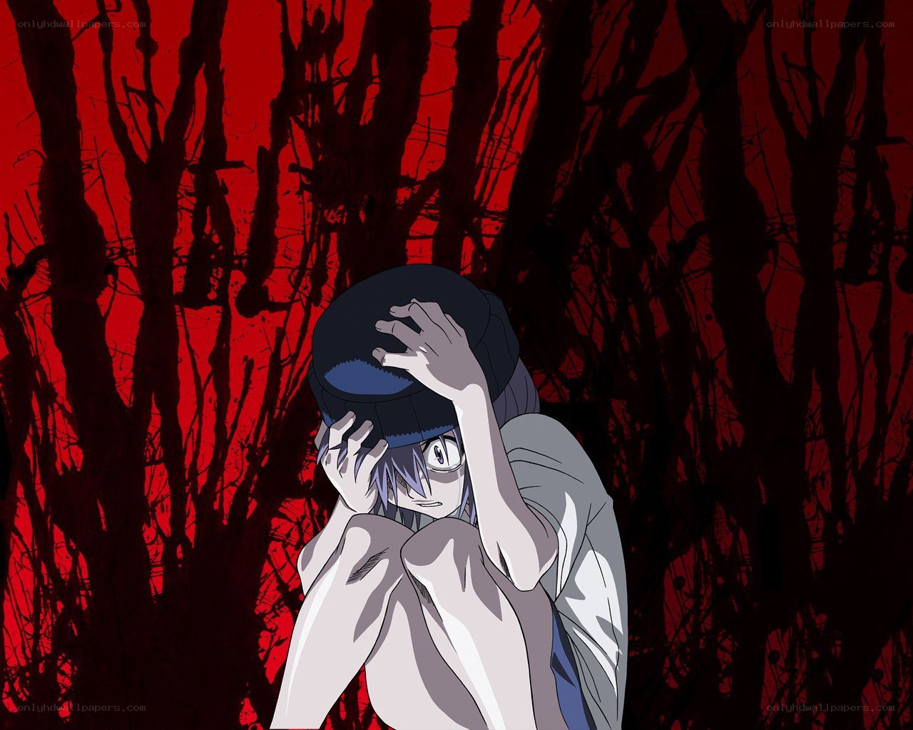 anime character in distress