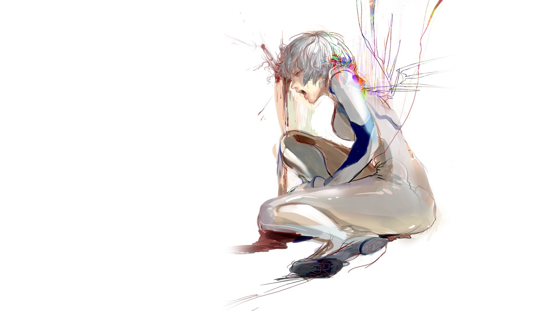 anime character in distress