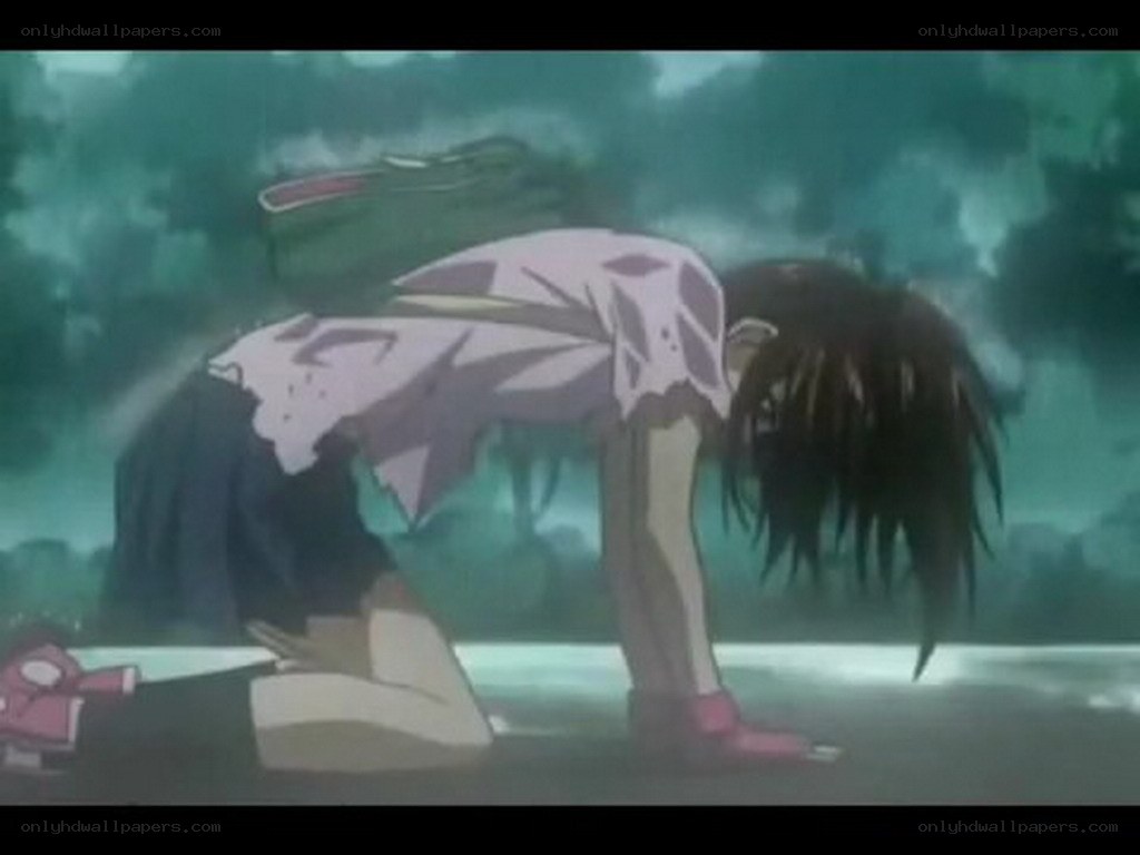 anime character in distress