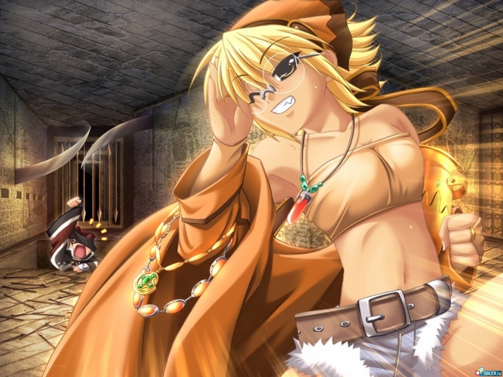 Anime character in dungeon