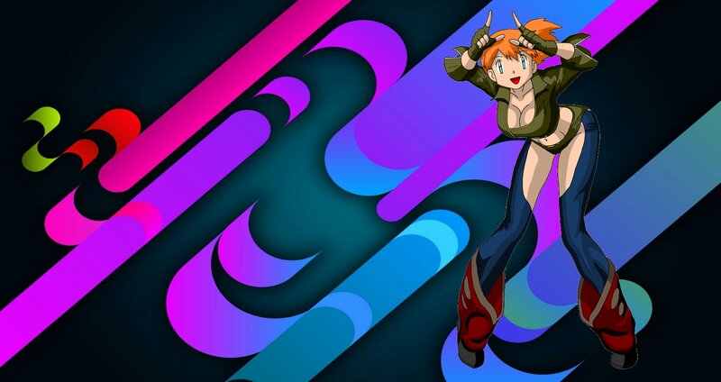 Anime Character in Dynamic Pose — Purple