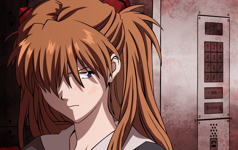 anime character in elevator