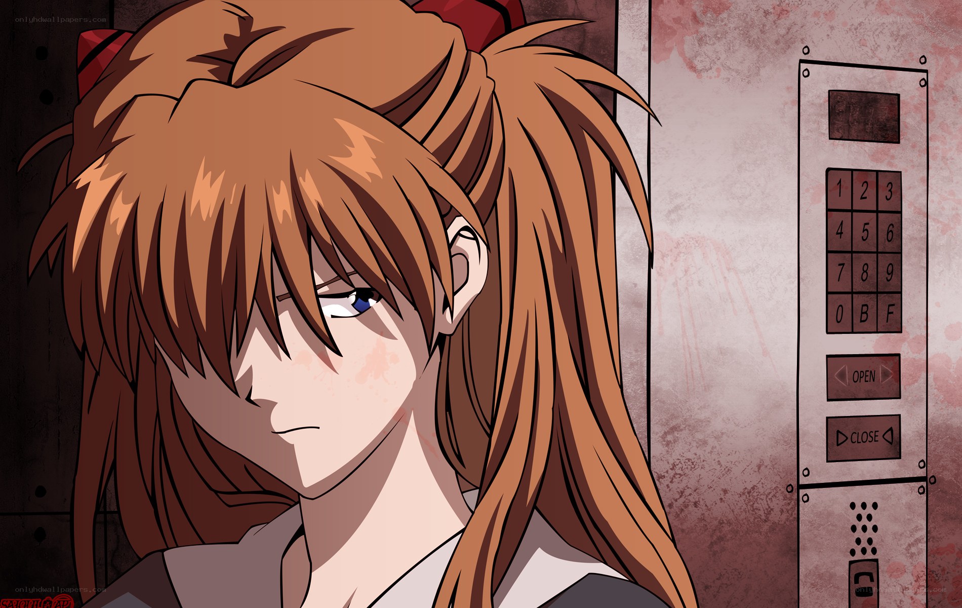 anime character in elevator