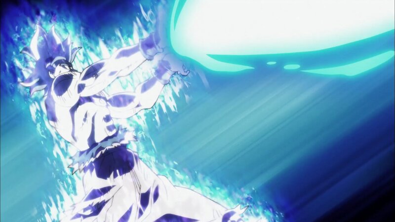 Anime Character in Energy Aura — Blue, Dramatic