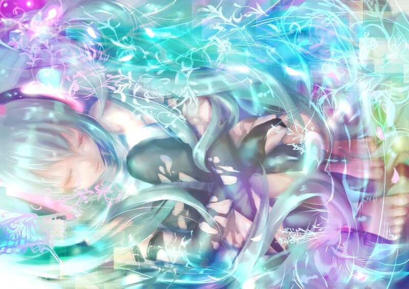 Anime Character in Energy Field — Cyan