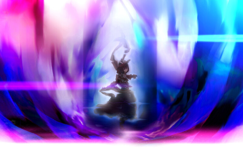 Anime Character in Energy Field — Purple