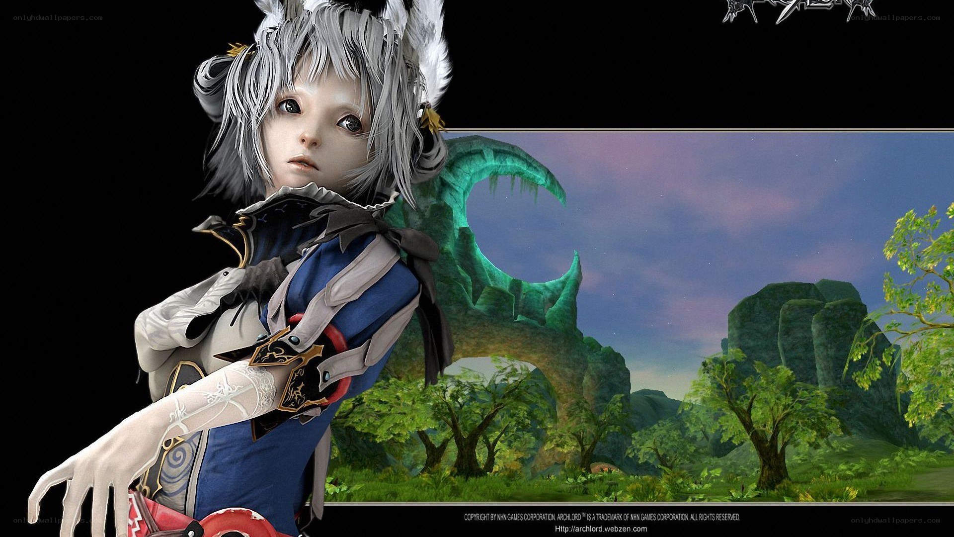 Anime character in fantasy landscape
