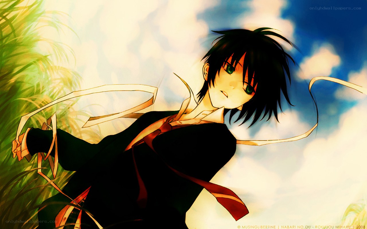 anime character in field