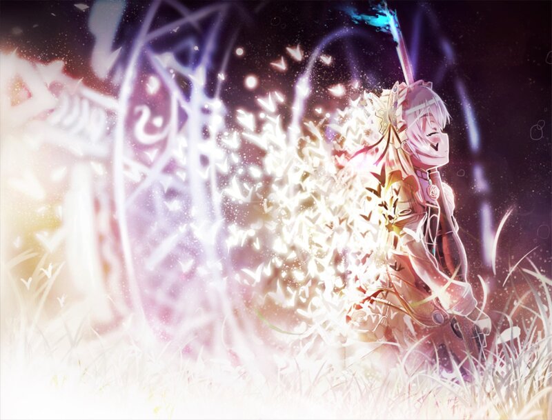 Anime Character in Field — Purple