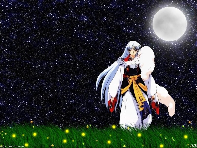 Anime Character in Field — White