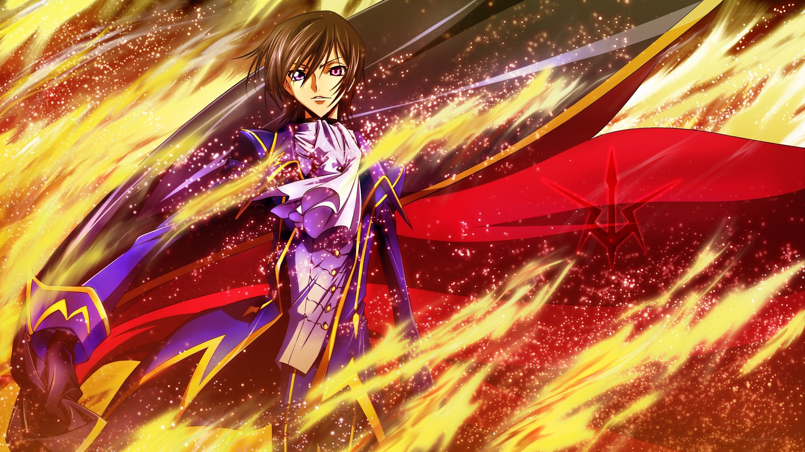 anime character in fiery cloak