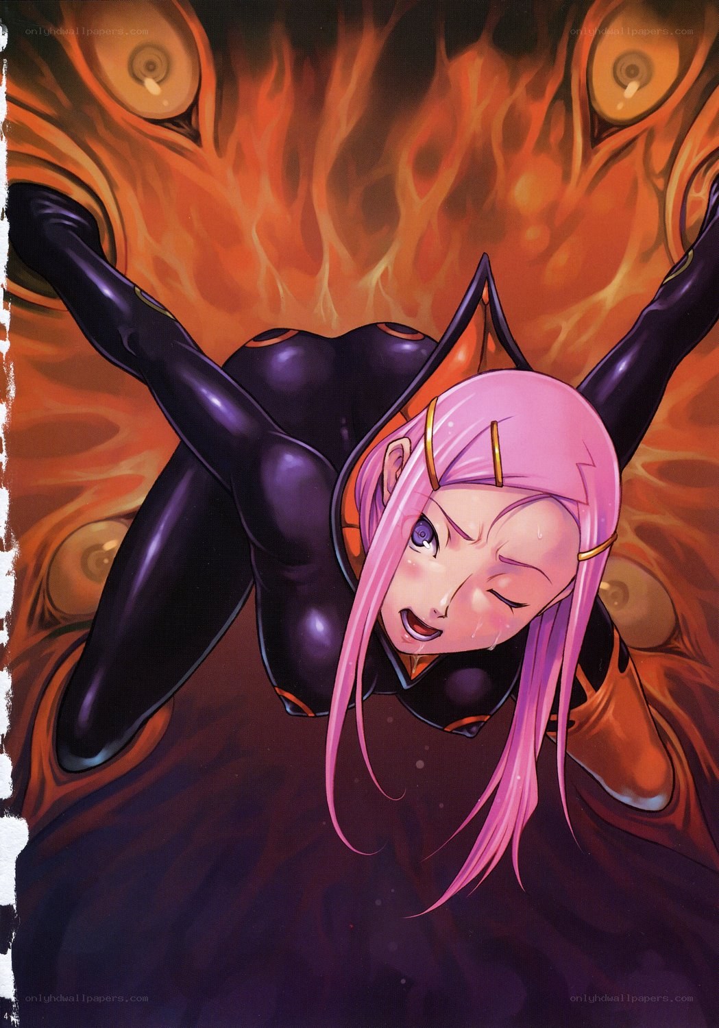 anime character in fiery scene