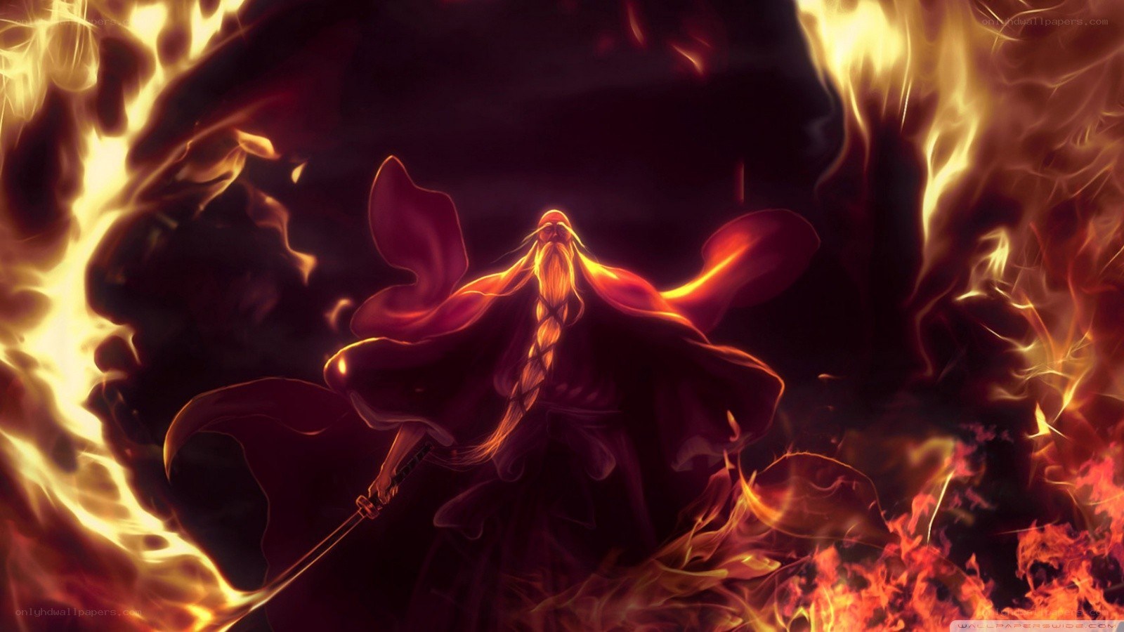 anime character in fire