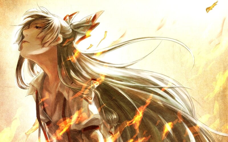 anime character in fire