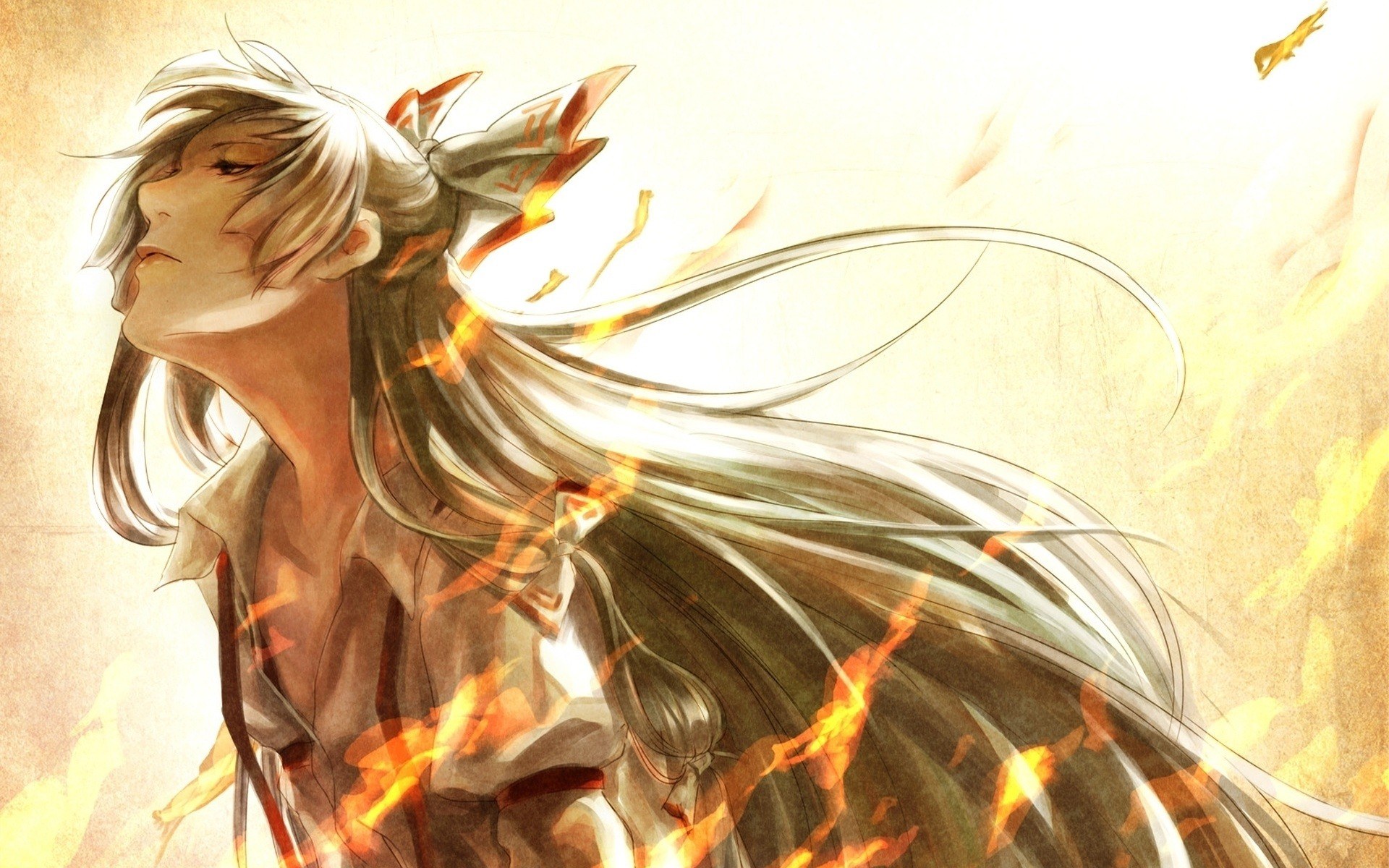 anime character in fire