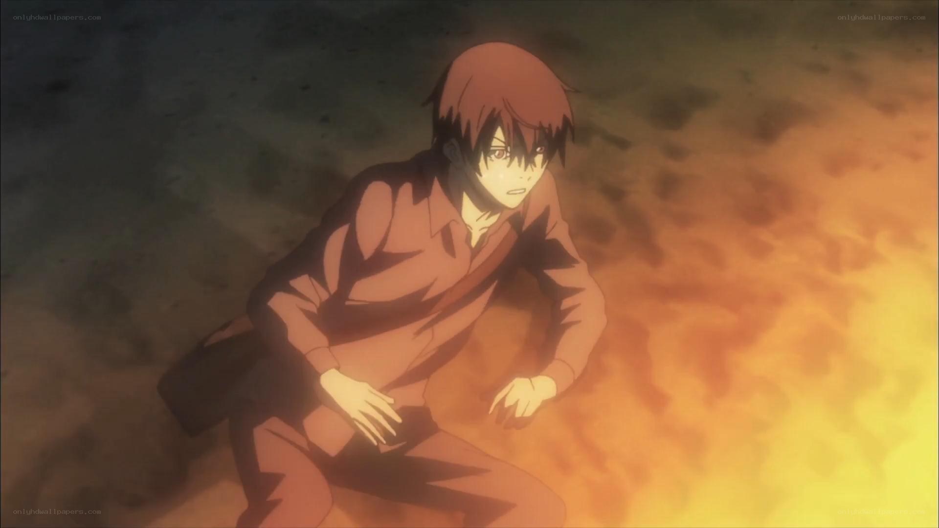 anime character in fire