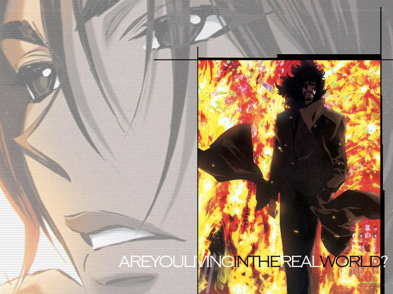 Anime character in fire