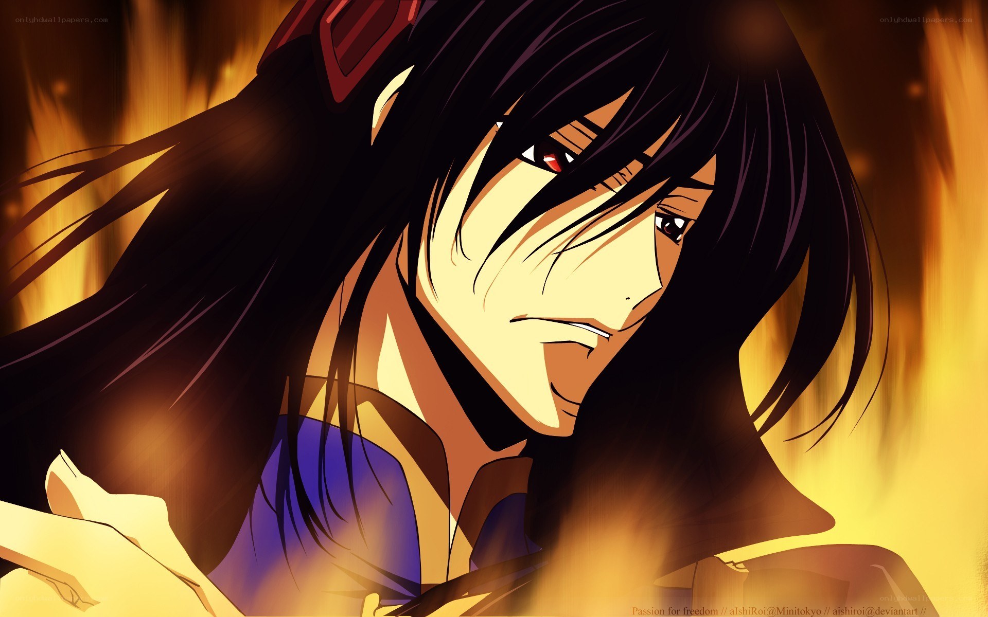 anime character in fire