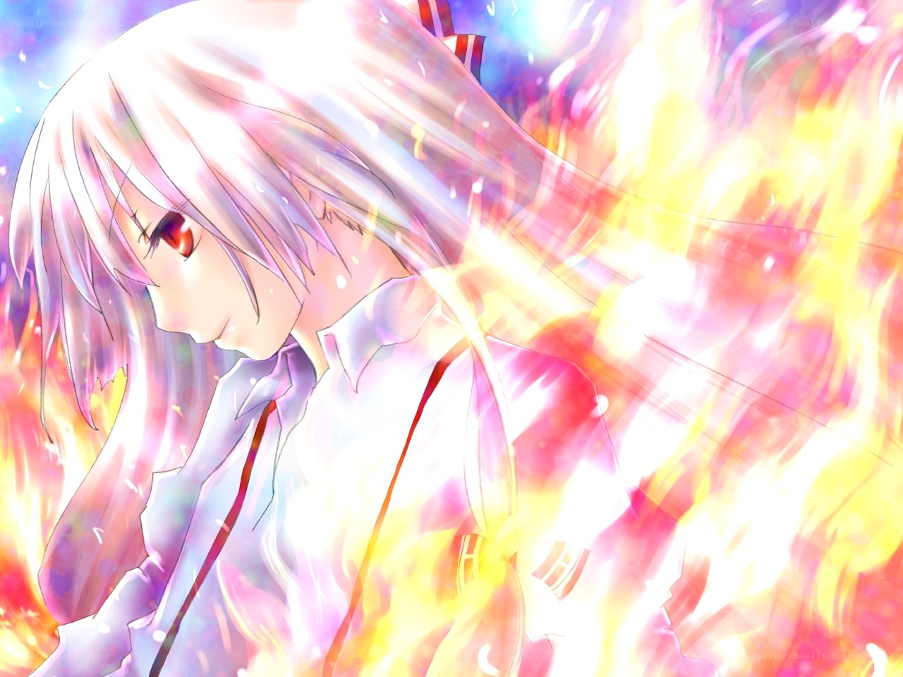 anime character in fire