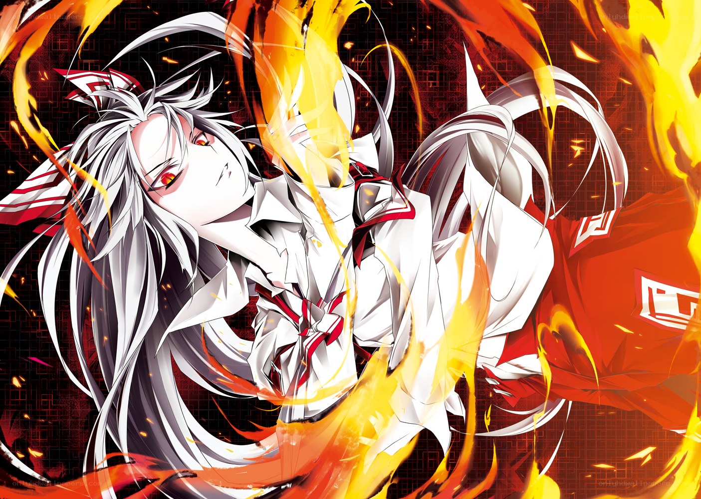 anime character in flames